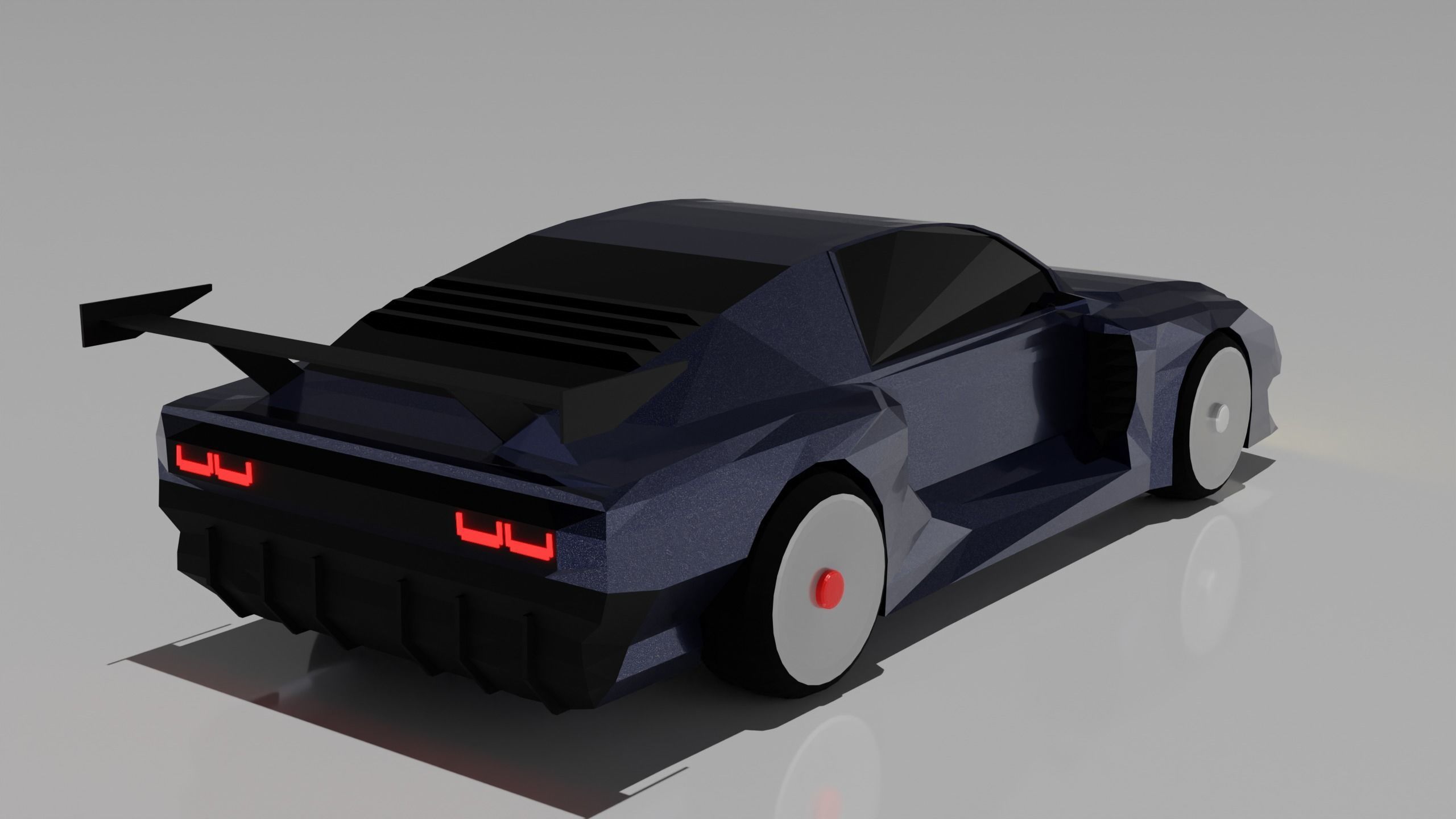 Low poly race car Low-poly 3D model_2