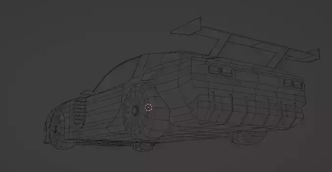 Low poly race car Low-poly 3D model