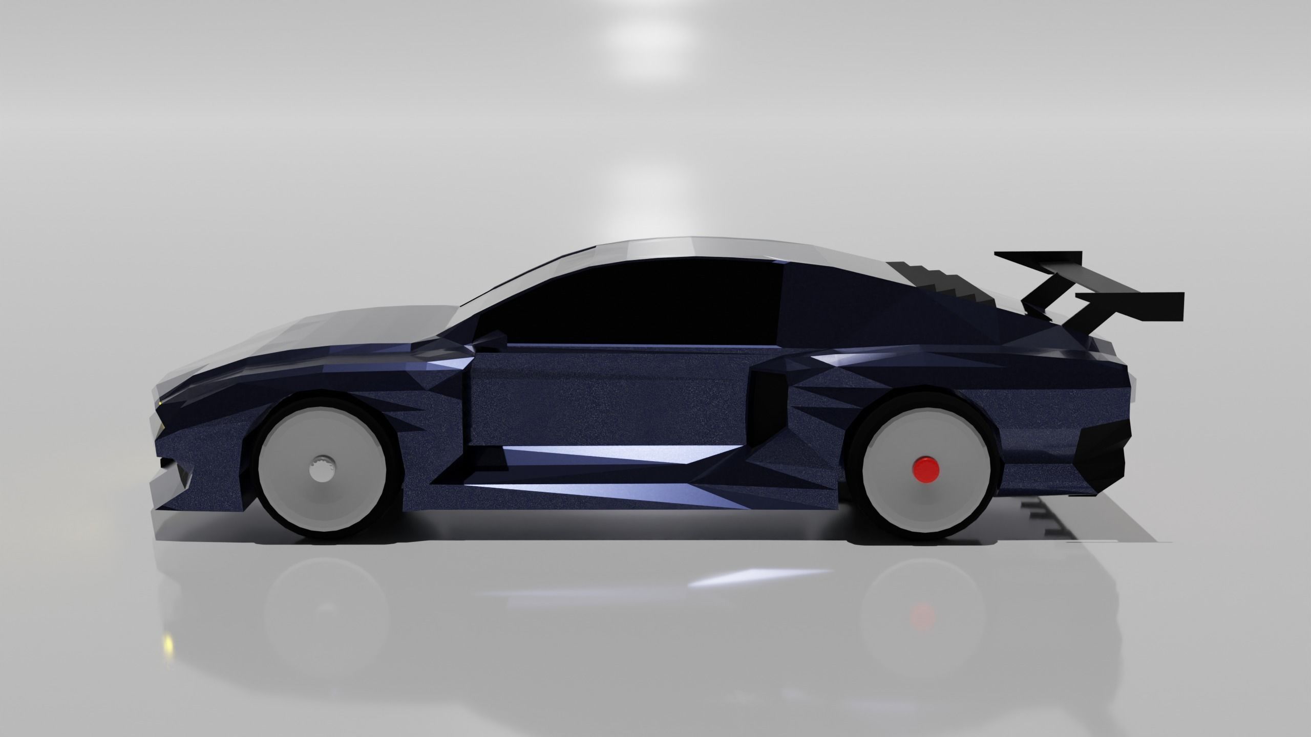 Low poly race car Low-poly 3D model_3