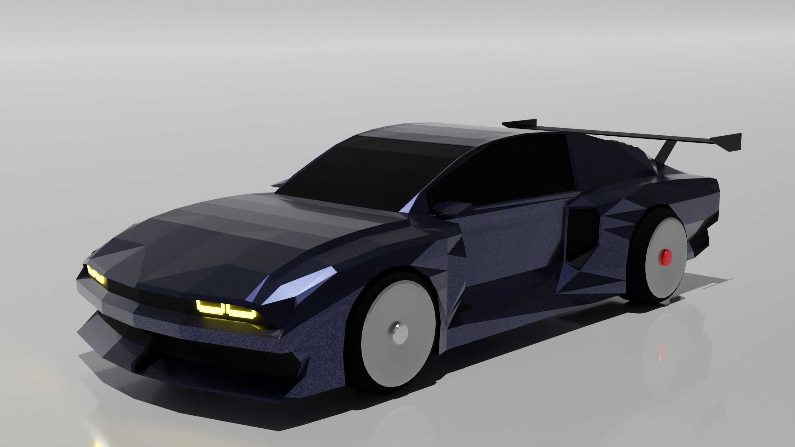 Low poly race car Low-poly 3D model_1