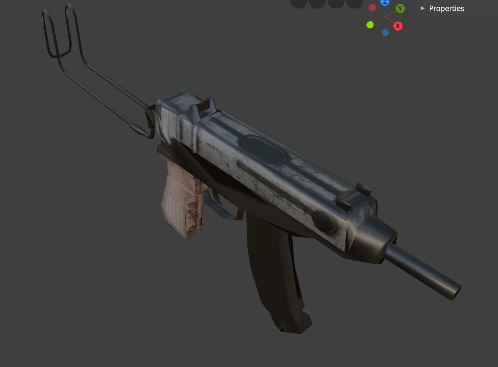 weapon gun skorpion Low-poly 3D model_1