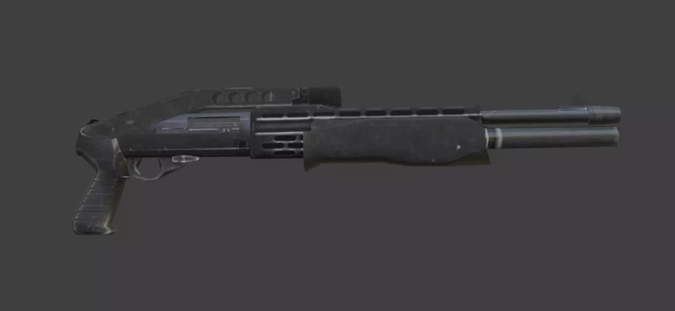spas weapon Low-poly 3D model_0
