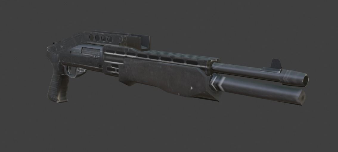 spas weapon Low-poly 3D model_1