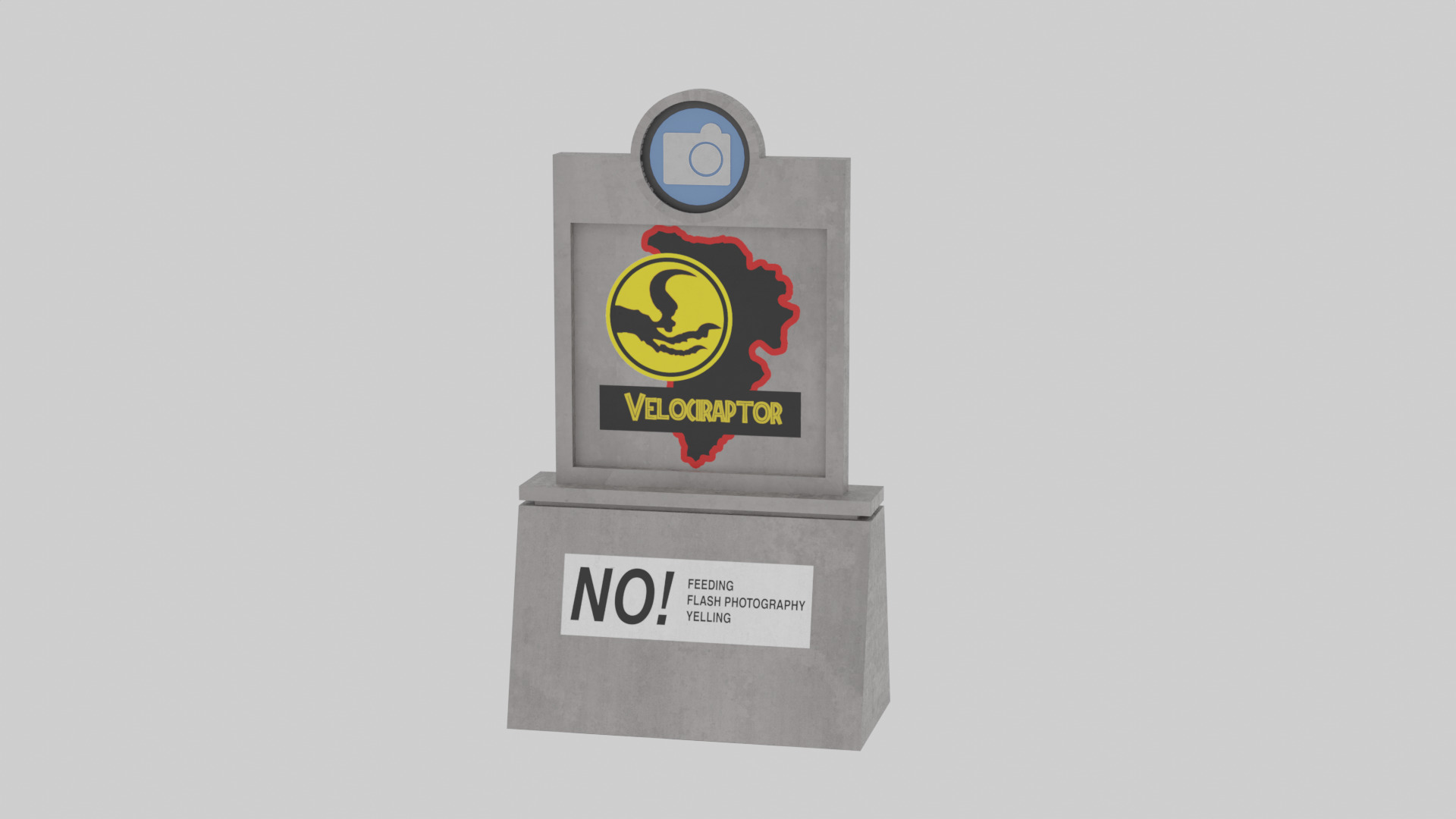 Jurassic Themed - Paddock Signs Pack Low-poly 3D model_6