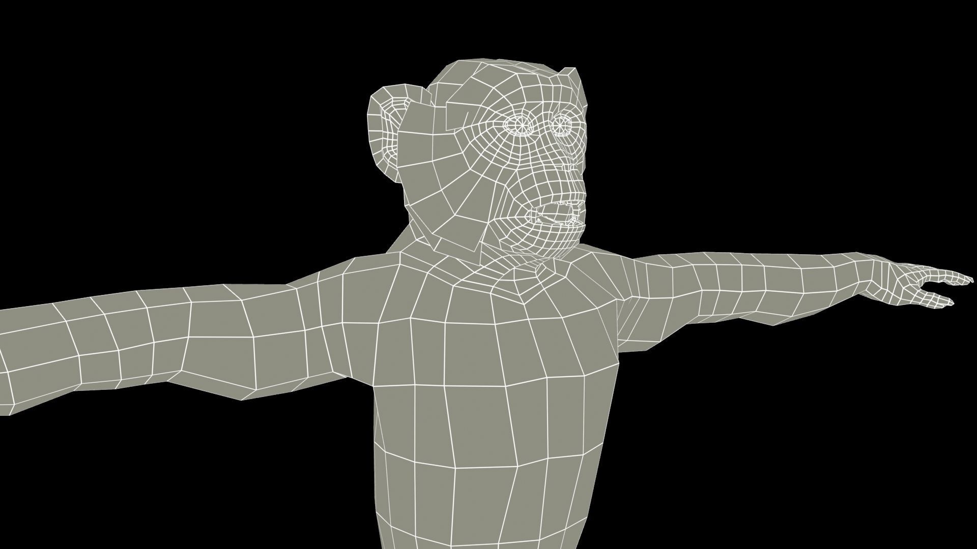Macaque Low-poly 3D model_11