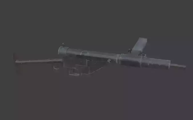 sten gun Low-poly 3D model