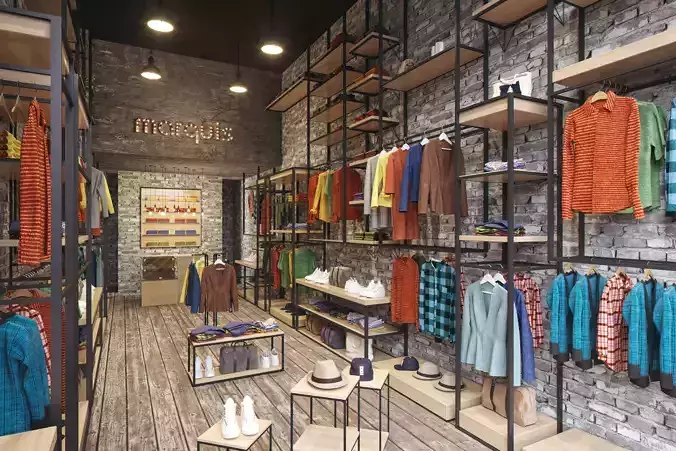 scene 3dsmax corona render - clothing store