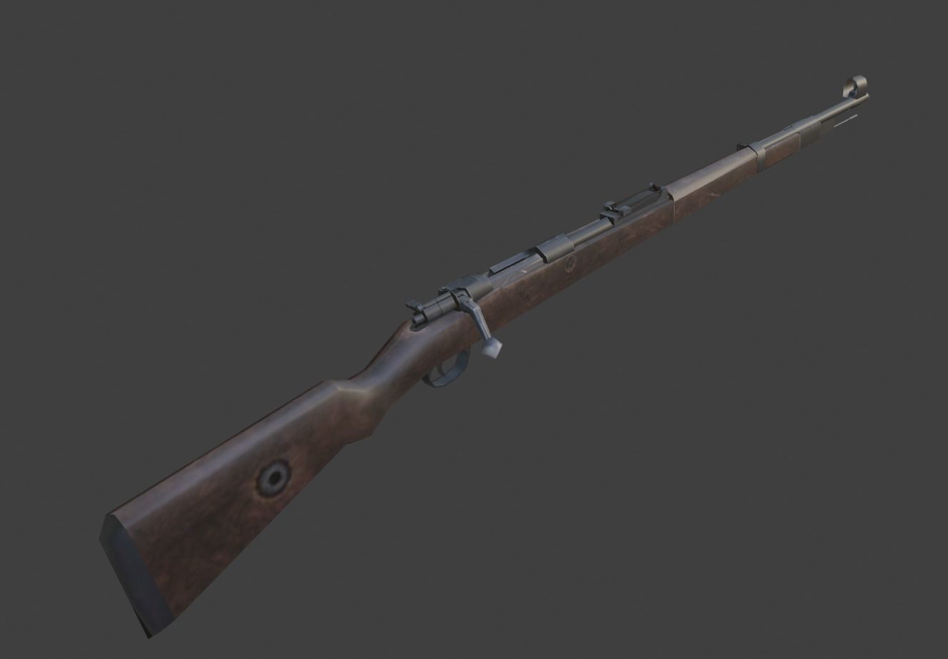 kar98 gun Low-poly 3D model_1