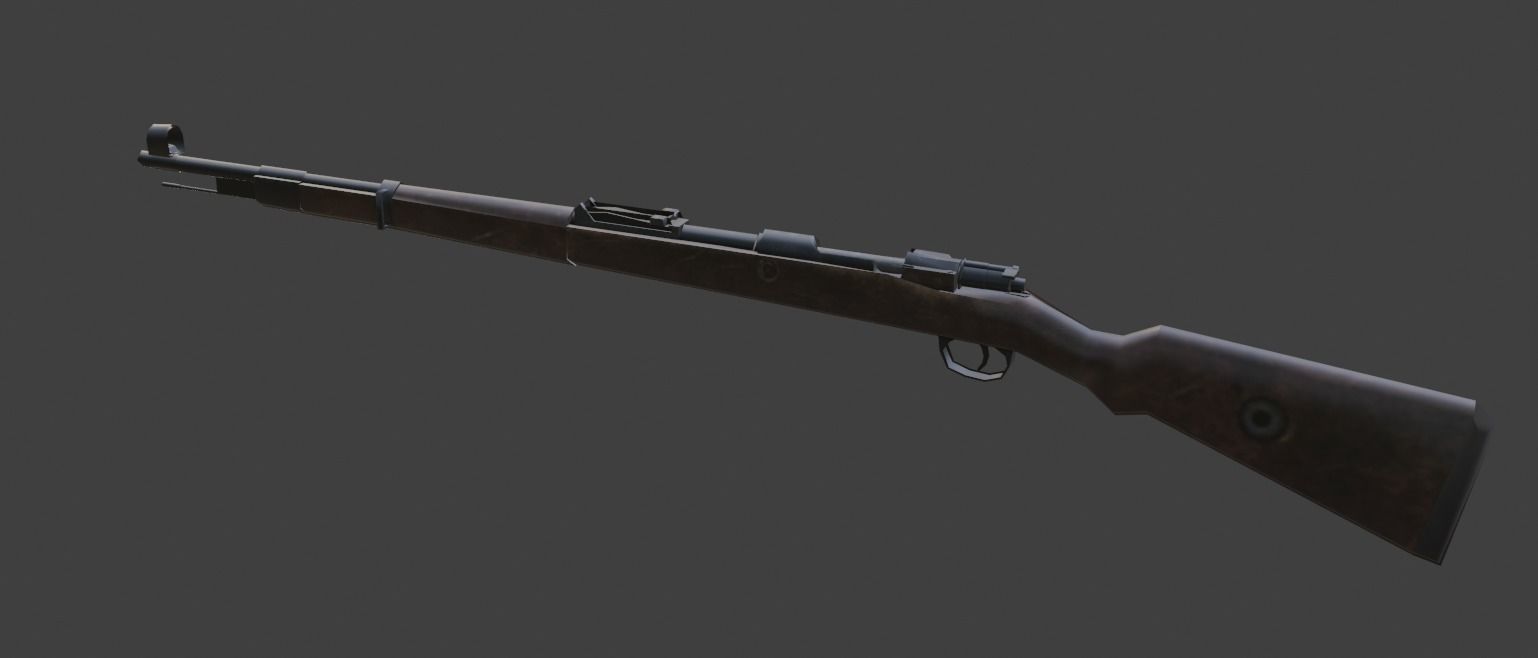 kar98 gun Low-poly 3D model_2