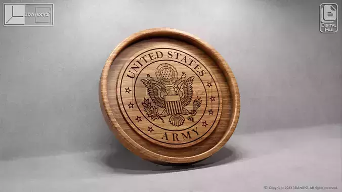 US Army Seal Tray - CNC Files for Wood 3D model