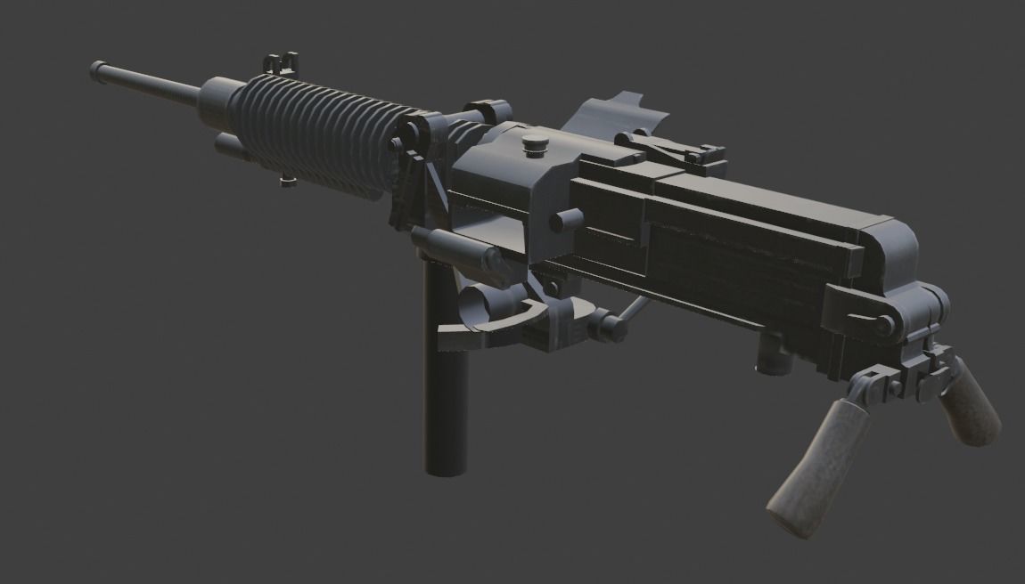 gun type92 Low-poly 3D model_2