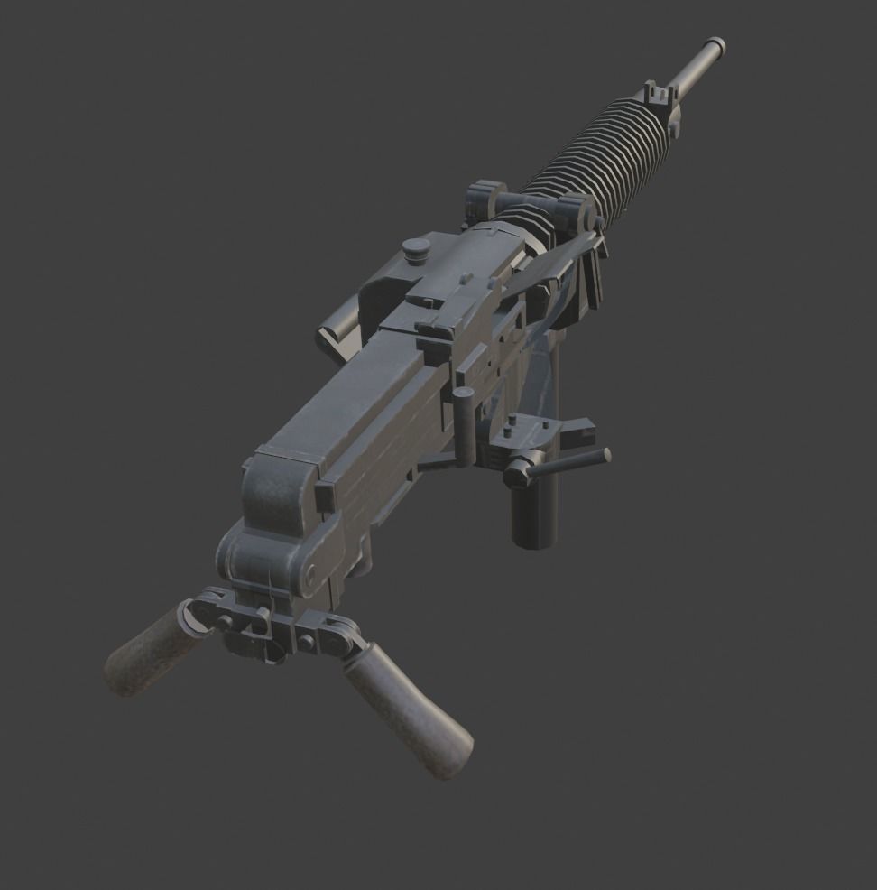 gun type92 Low-poly 3D model_1