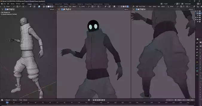 2D Looking Charater Free 3D model