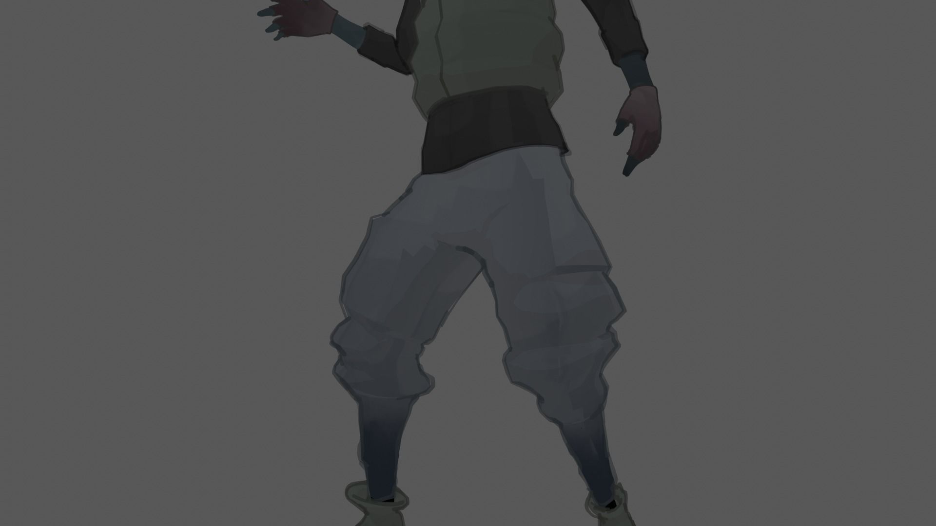 2D Looking Charater Free 3D model_2