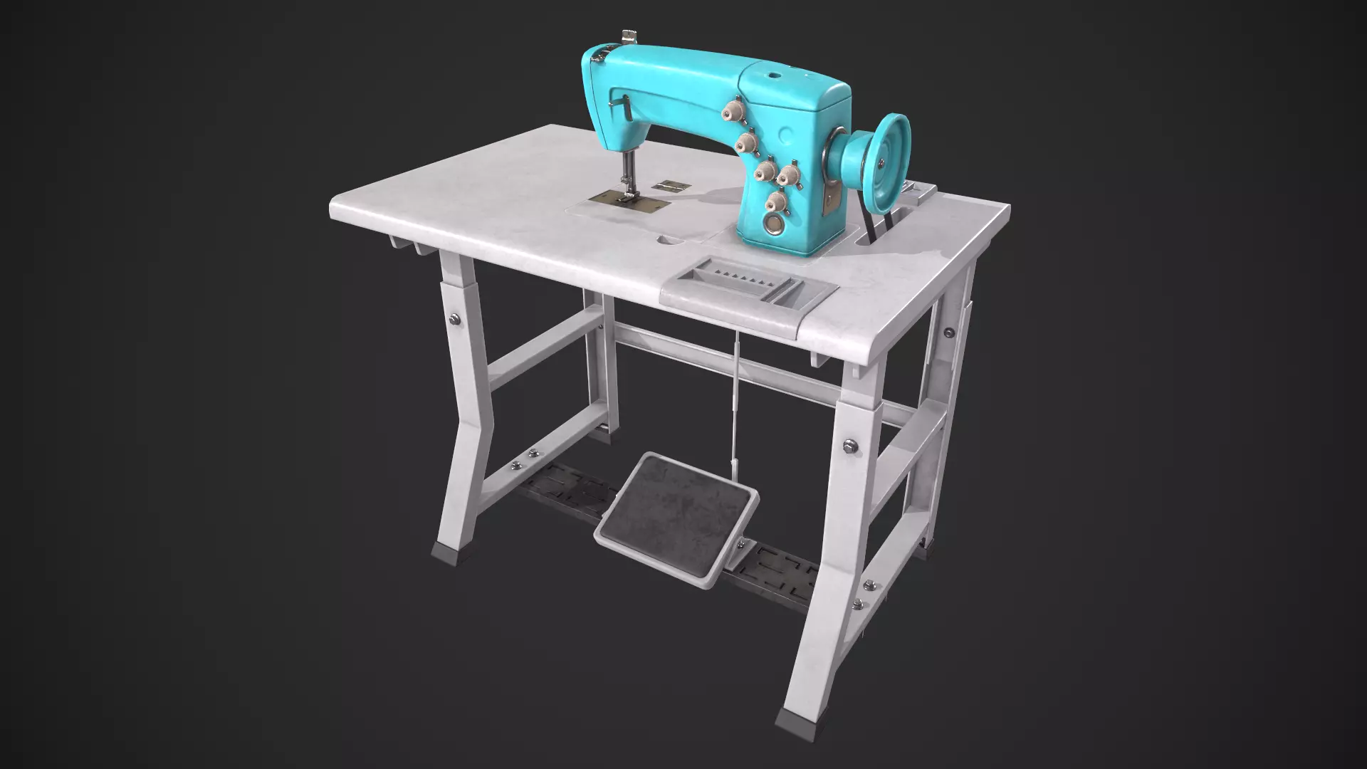 Sewing Machine Low-poly 3D model_0