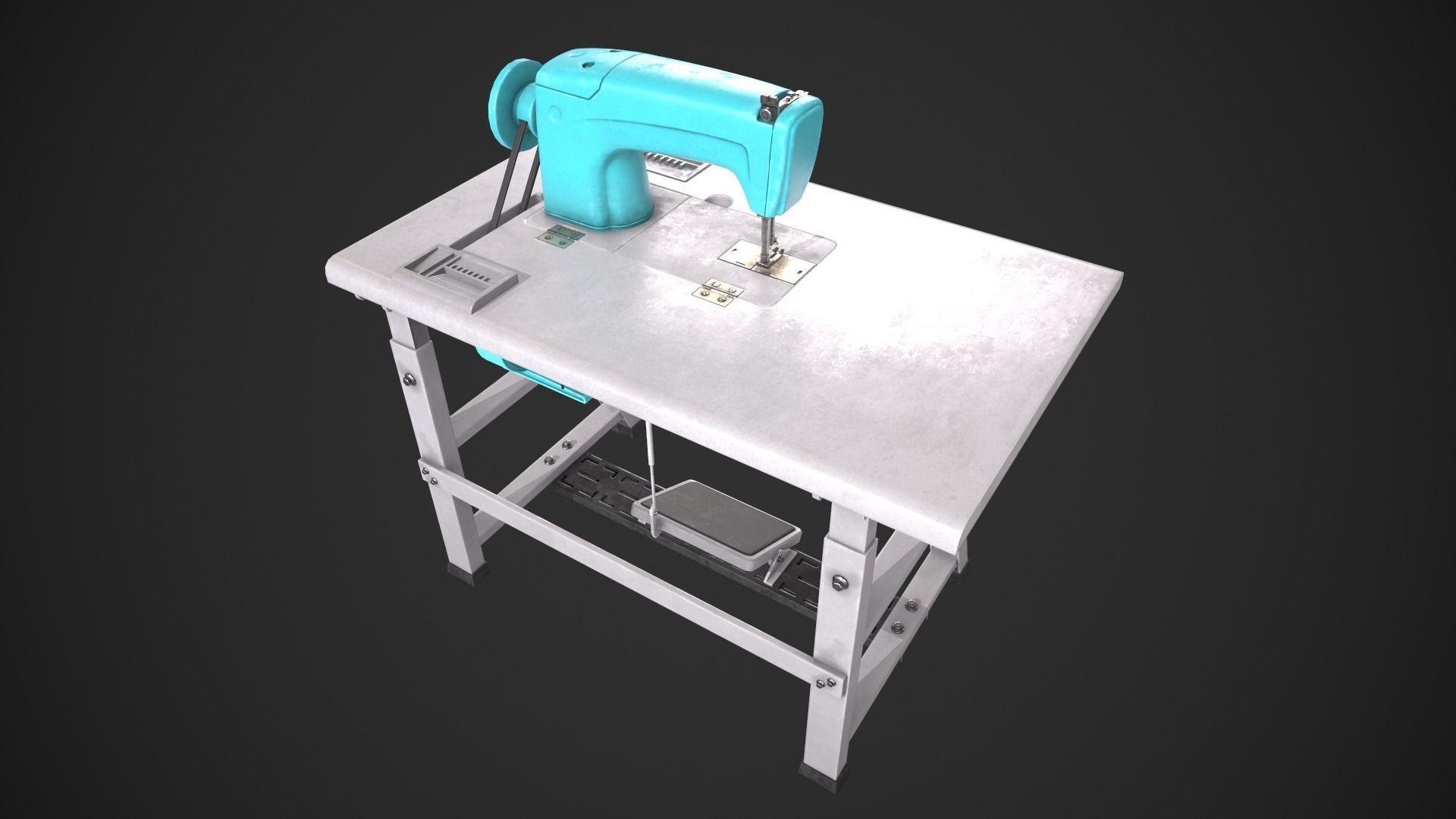 Sewing Machine Low-poly 3D model_4