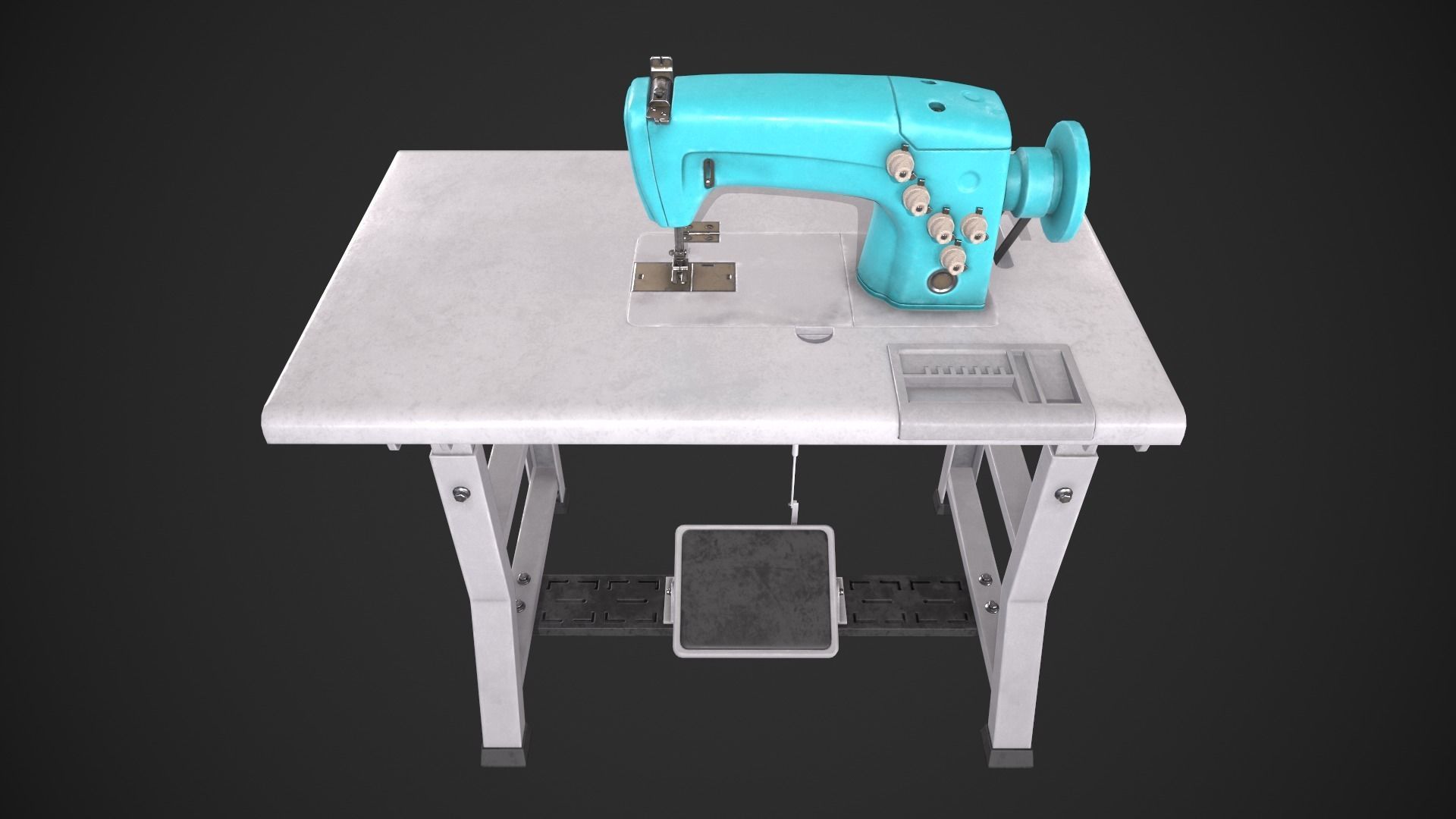 Sewing Machine Low-poly 3D model_8