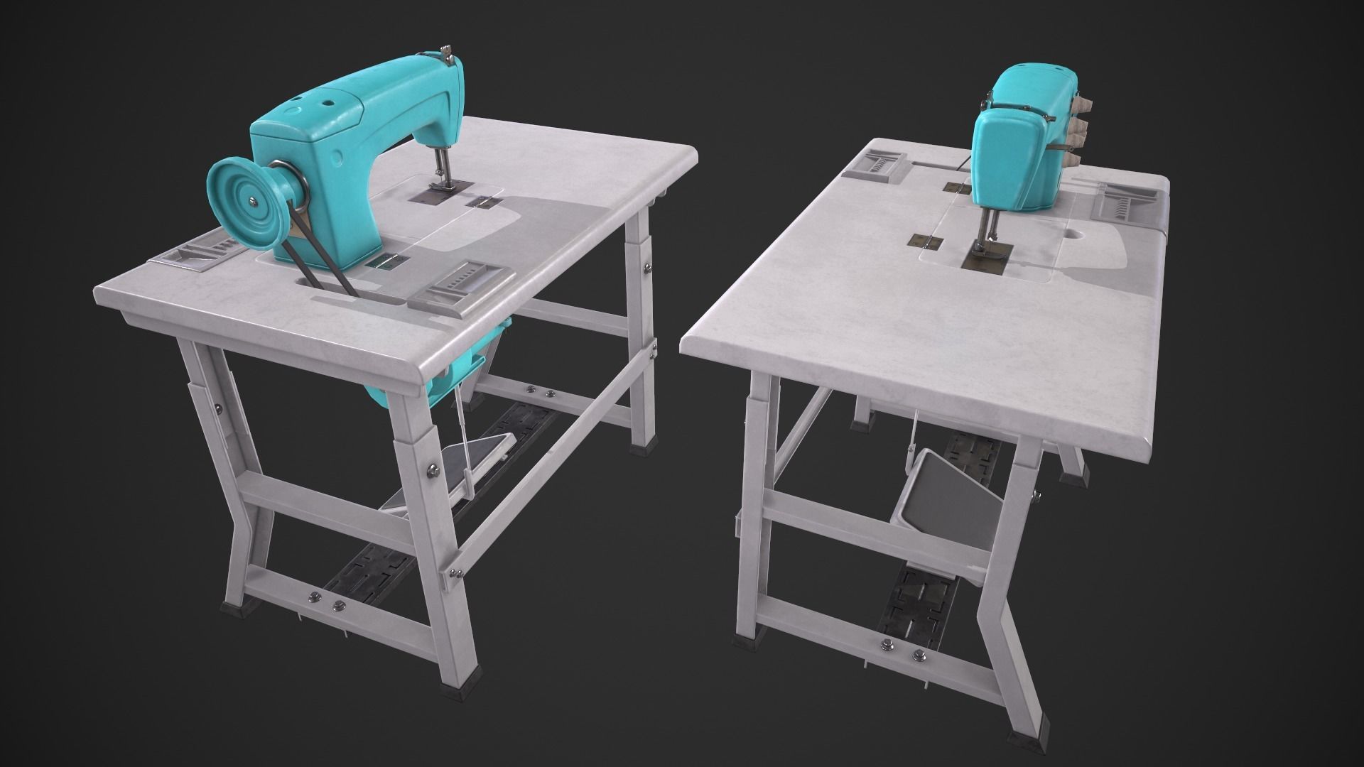 Sewing Machine Low-poly 3D model_6