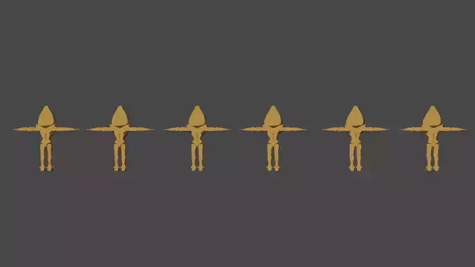 JJBA sex pistols rigged game ready Low-poly 3D model