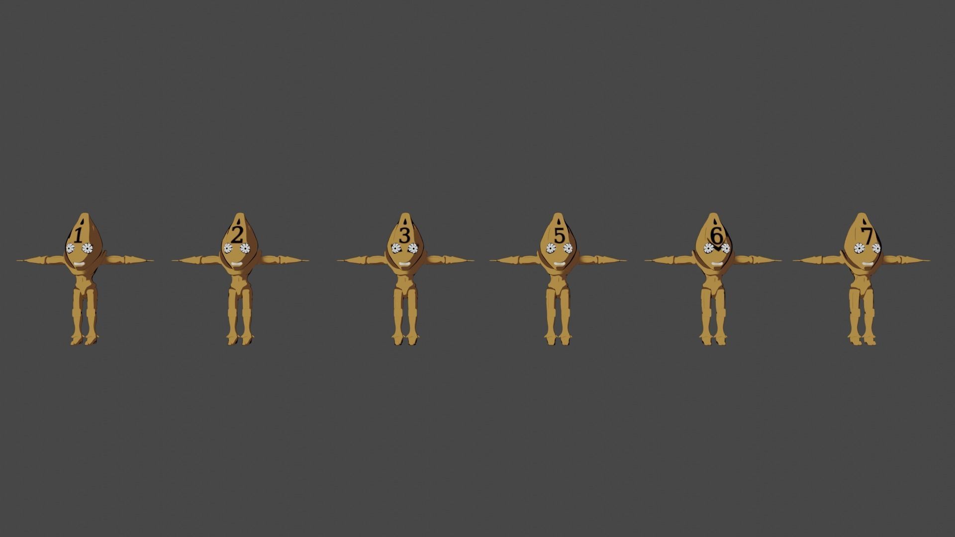JJBA sex pistols rigged game ready Low-poly 3D model_1