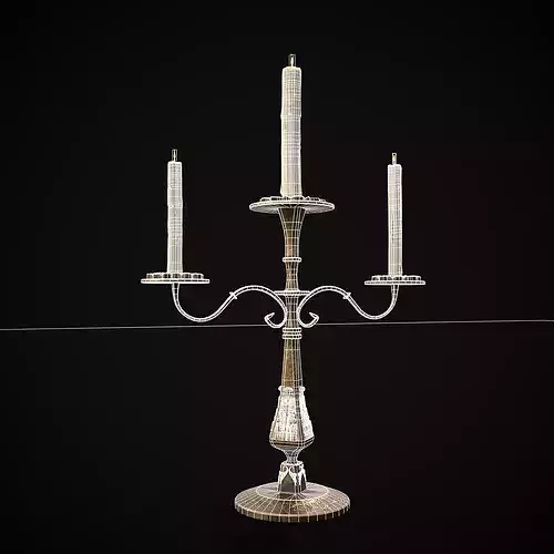 Ornamented  Three Point Candelabra