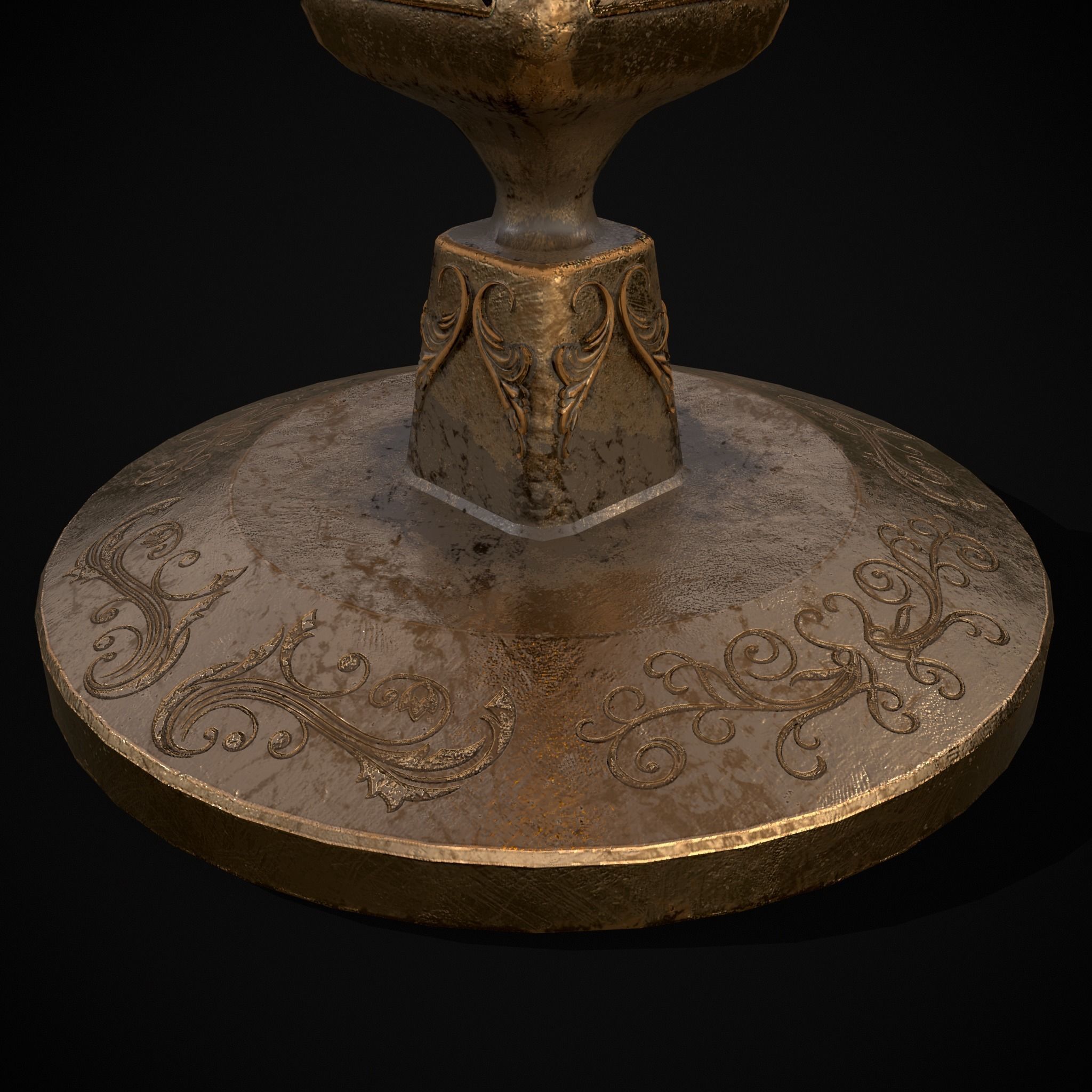 Ornamented Candle Stick Low-poly 3D model_5