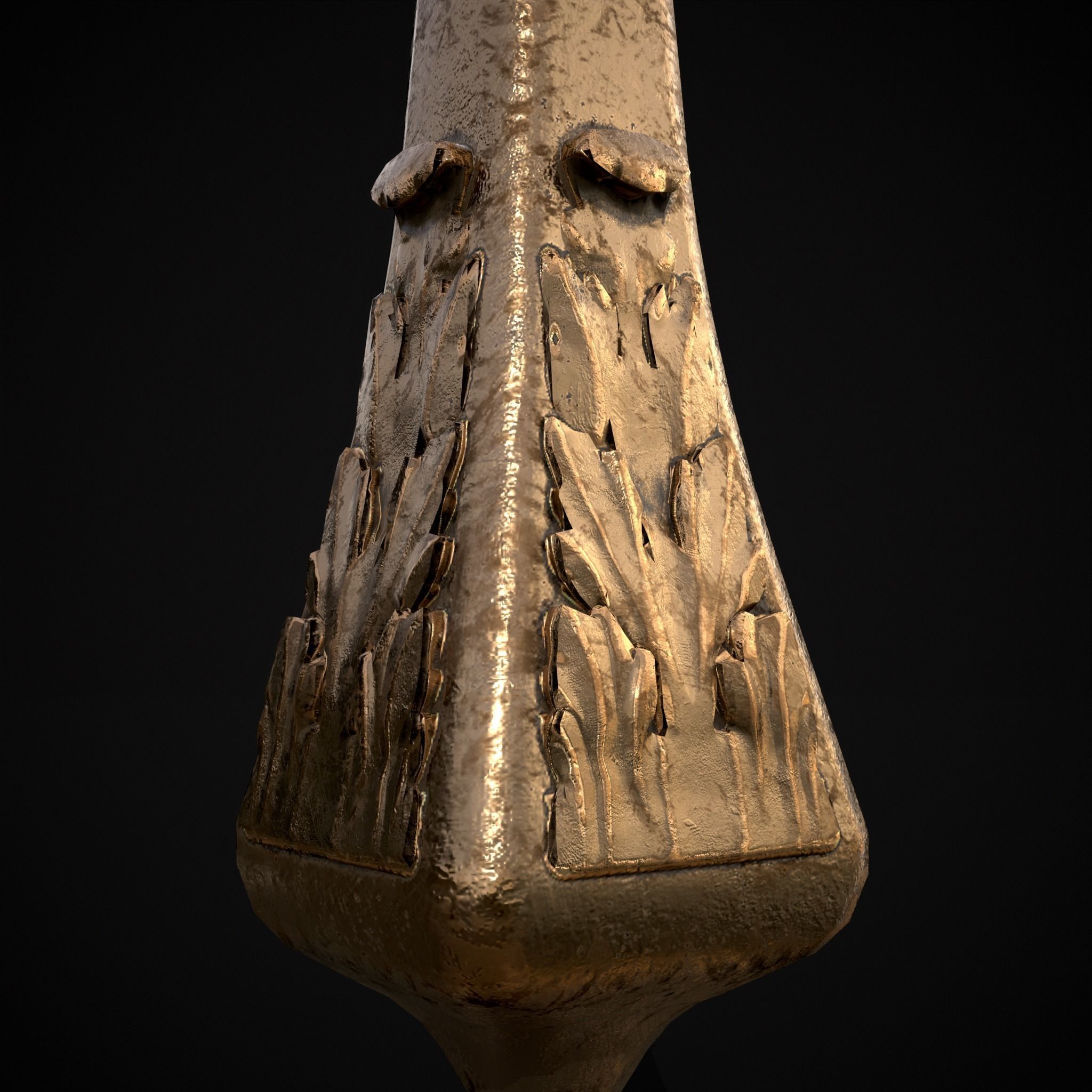 Ornamented Candle Stick Low-poly 3D model_7