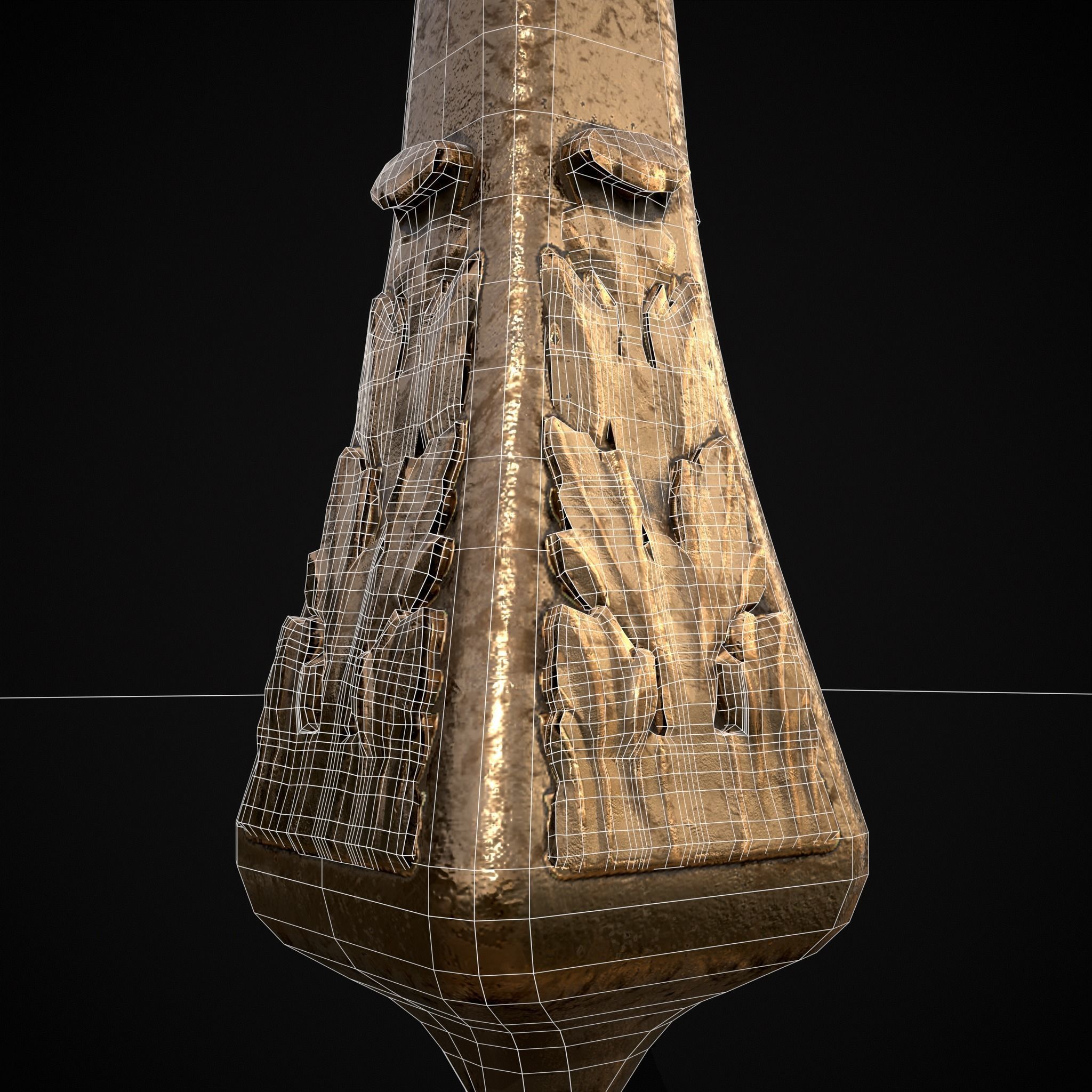Ornamented Candle Stick Low-poly 3D model_8
