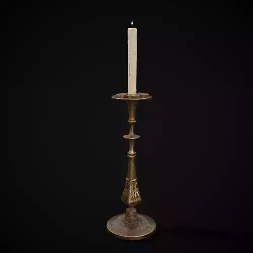 Ornamented Candle Stick Low-poly 3D model