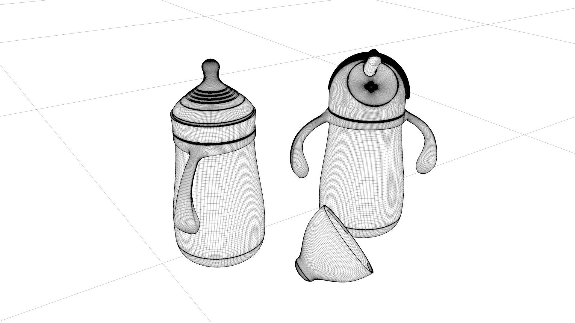 Pacifier bottle 3D model_1