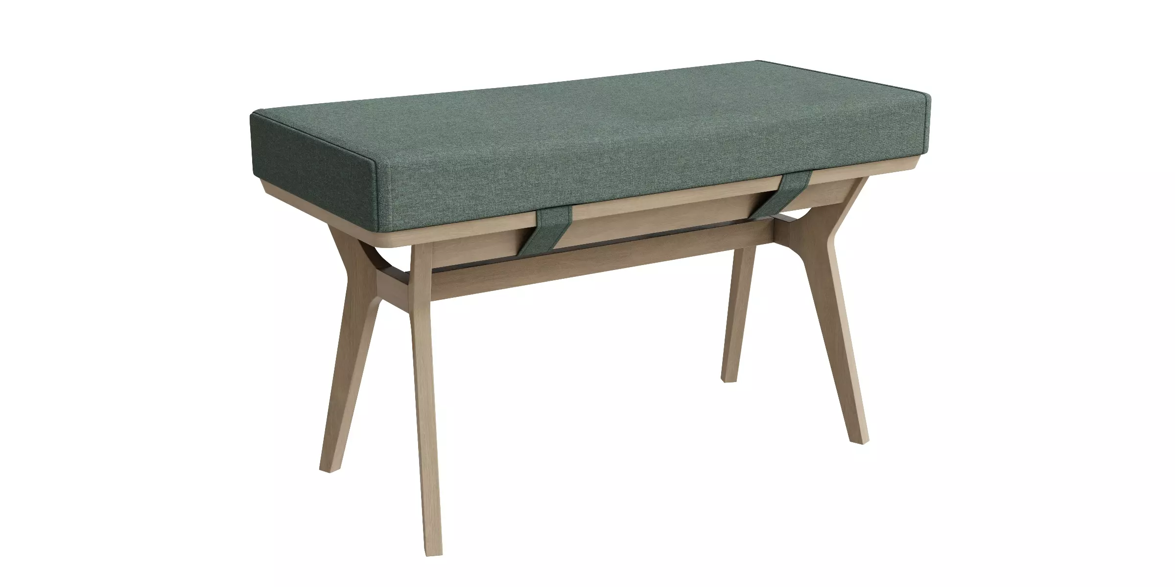 End Of Table Dining Bench Bay Green And Oak 3D model