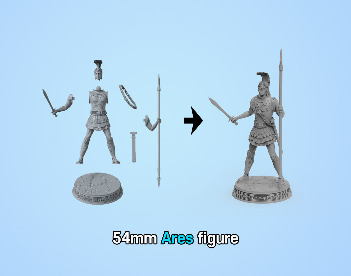 Ares the god of war 3D print model_3