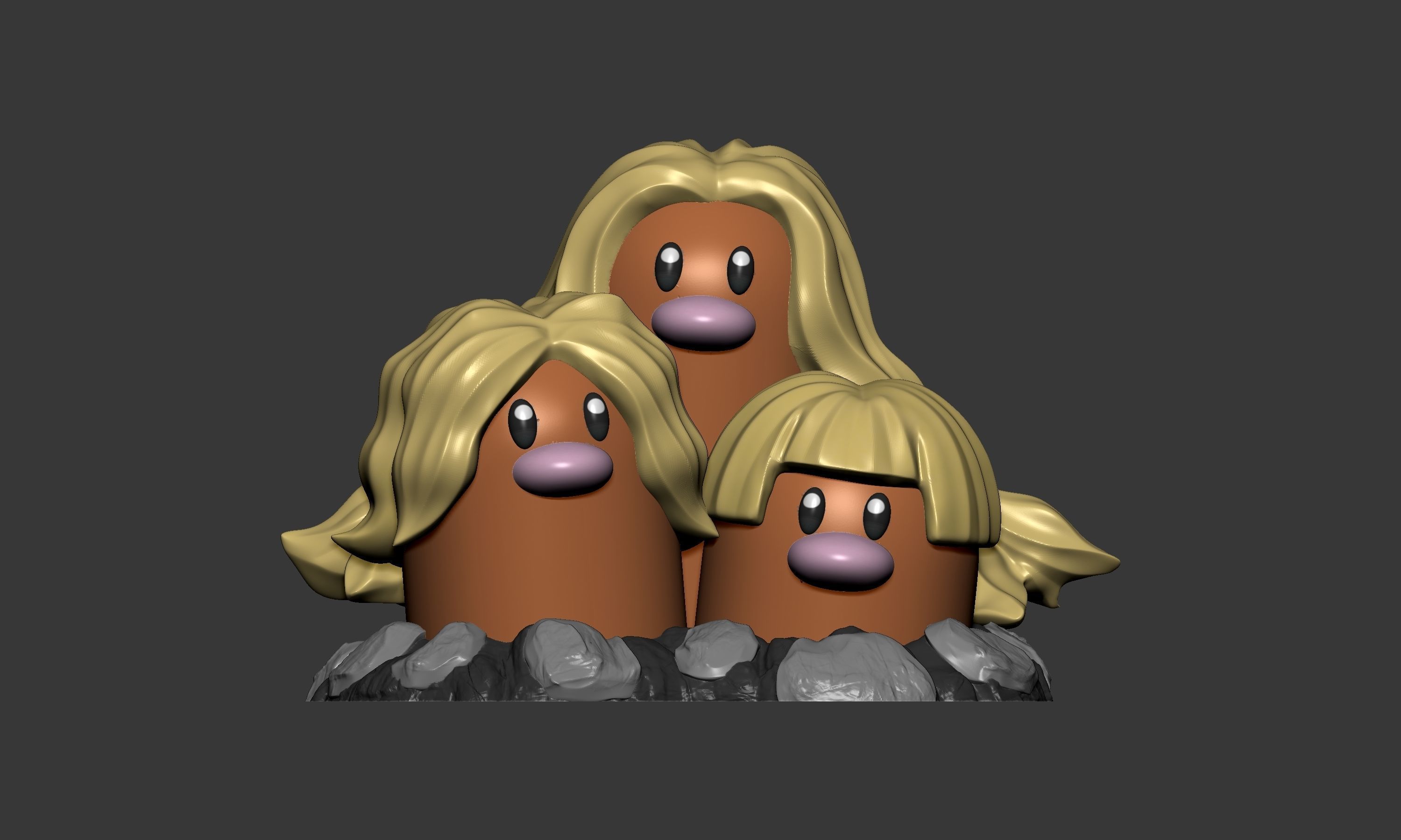 Pokemon - Alolan Diglett and Dugtrio 3D print model_6