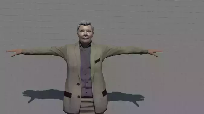 Judi Dench as M Low-poly 3D model