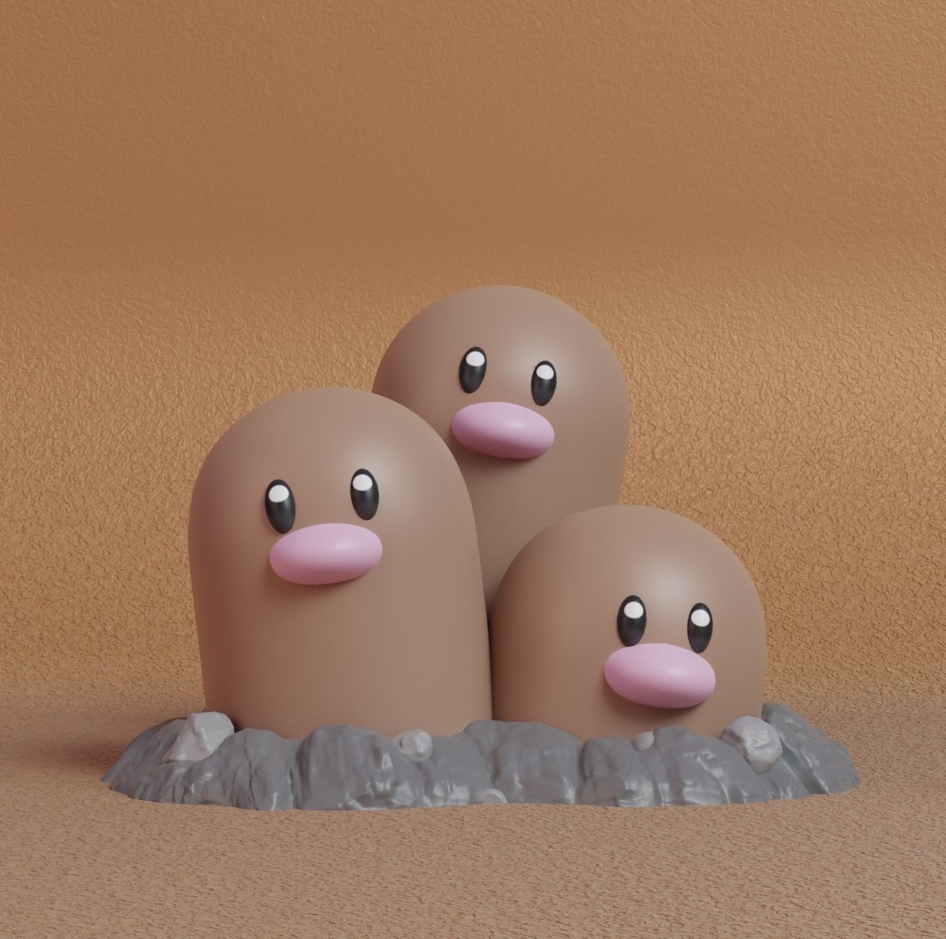 Pokemon - Diglett and Dugtrio All Forms  3D print model_16