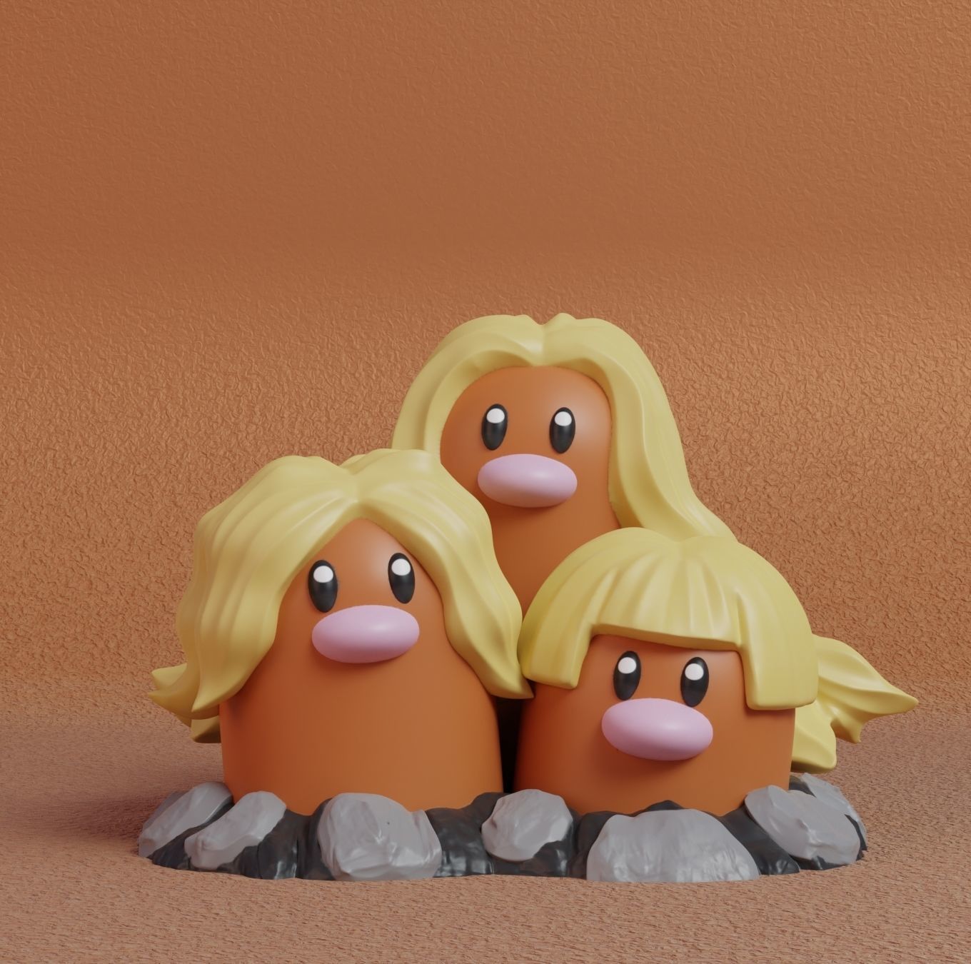 Pokemon - Diglett and Dugtrio All Forms  3D print model_6