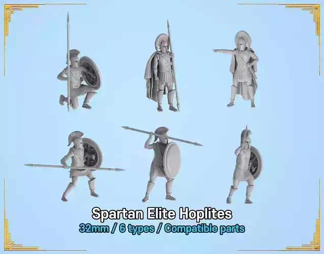 Spartan Elite Hoplites Pack 3D print model