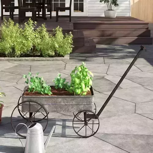 Manuel Handmade Metal Wheelbarrow Planter 3D model