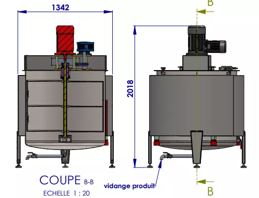 Malaxeur 1000L disperseur chauffant 3D model