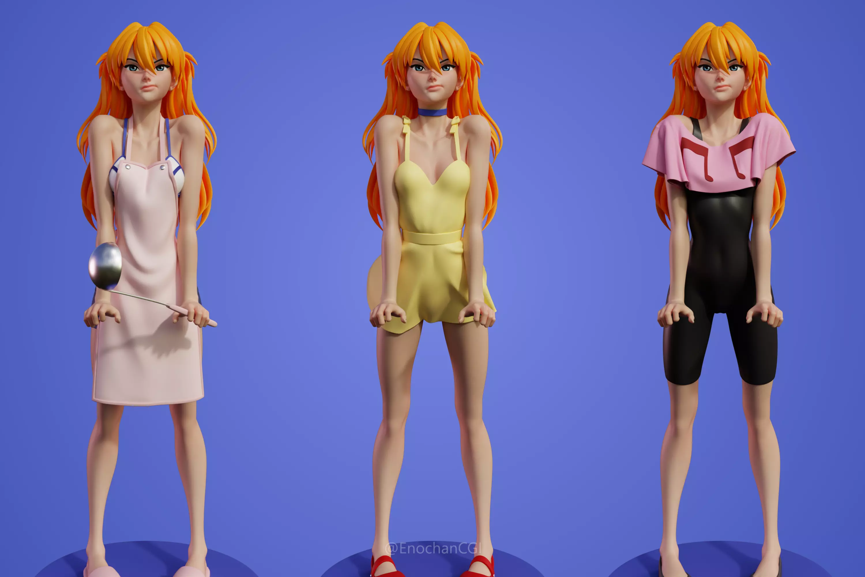 Asuka angry 3D print 3D print model_0
