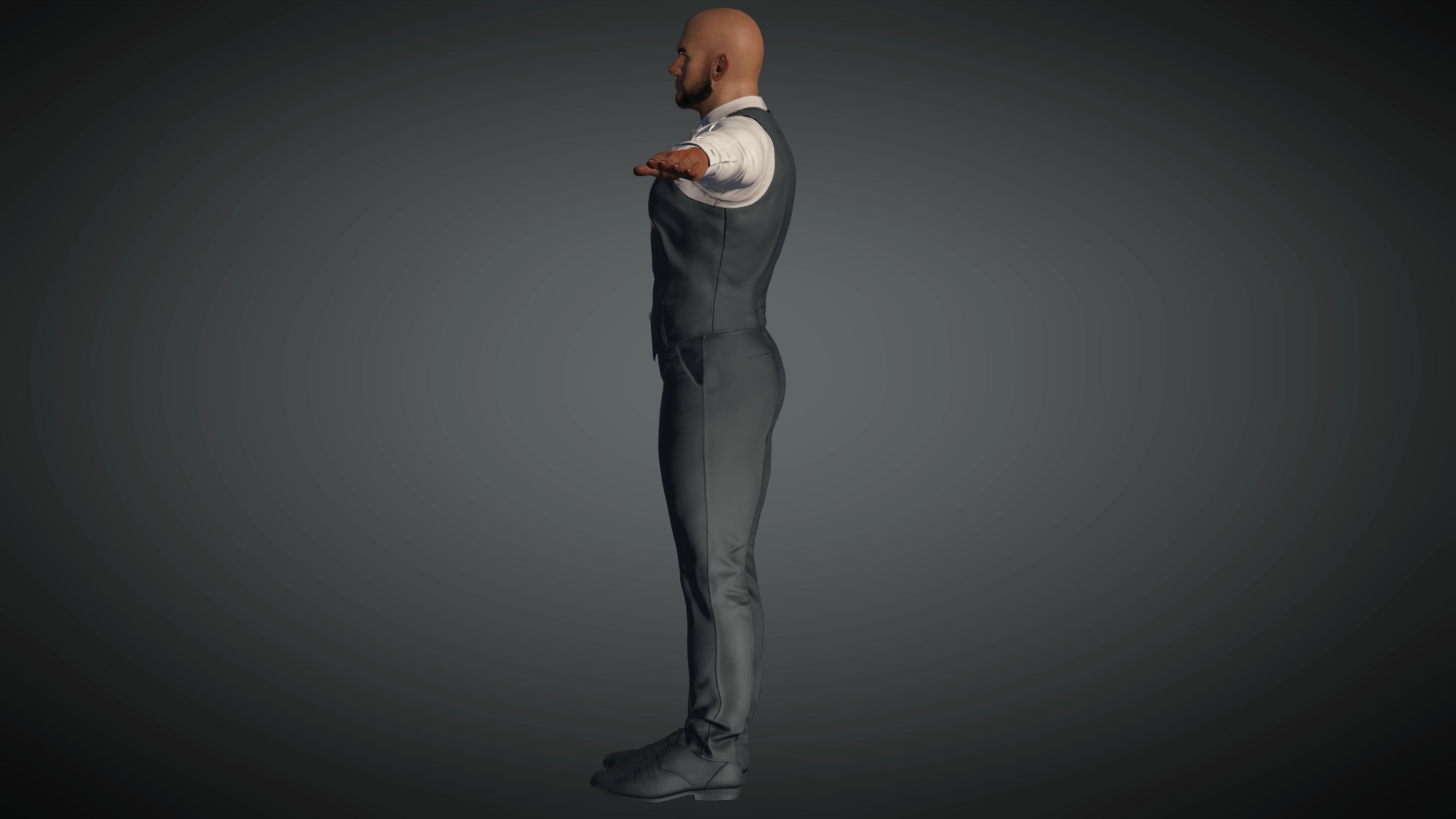 Realistic Business Man Low-poly 3D model_7