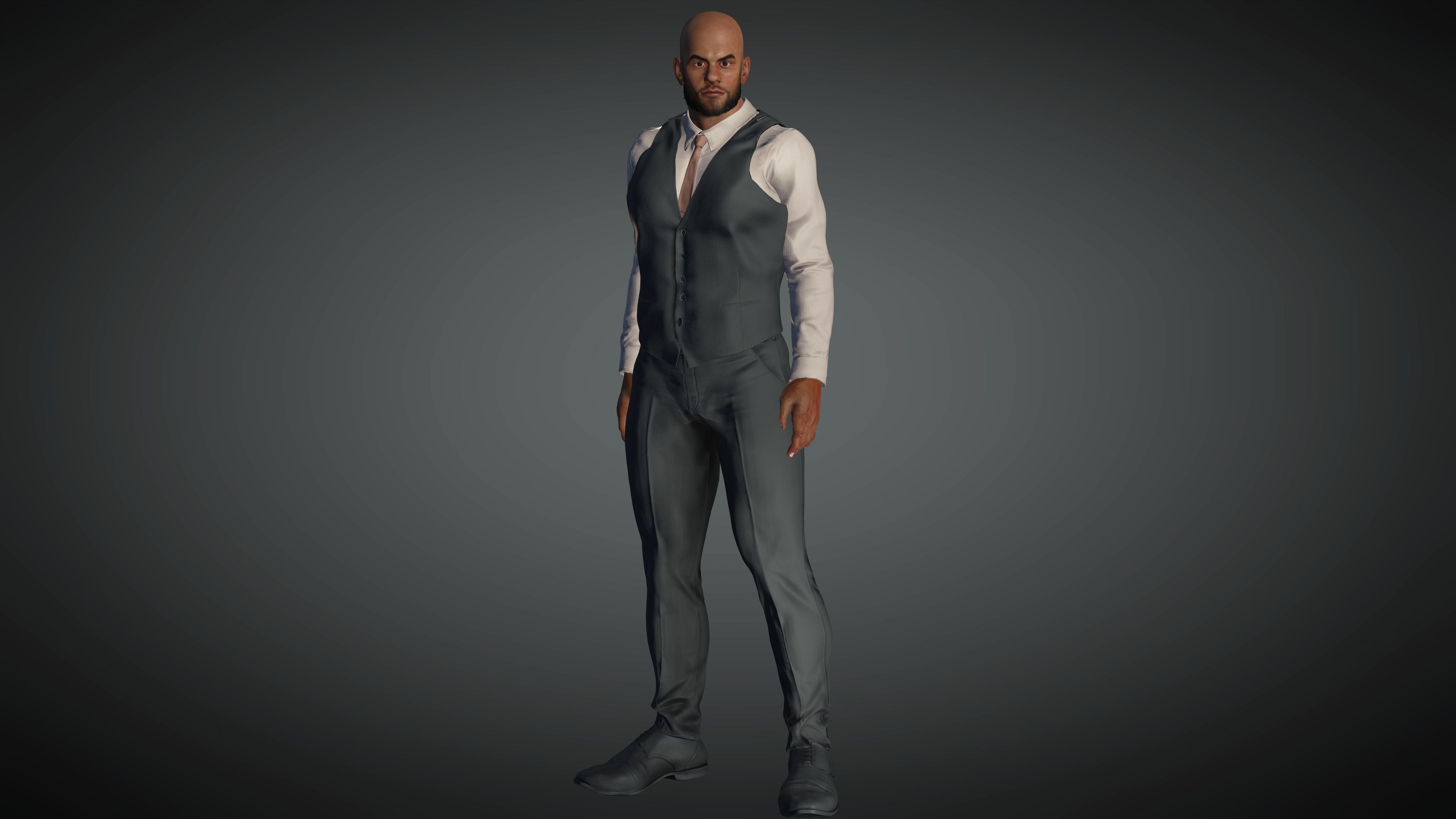 Realistic Business Man Low-poly 3D model_2