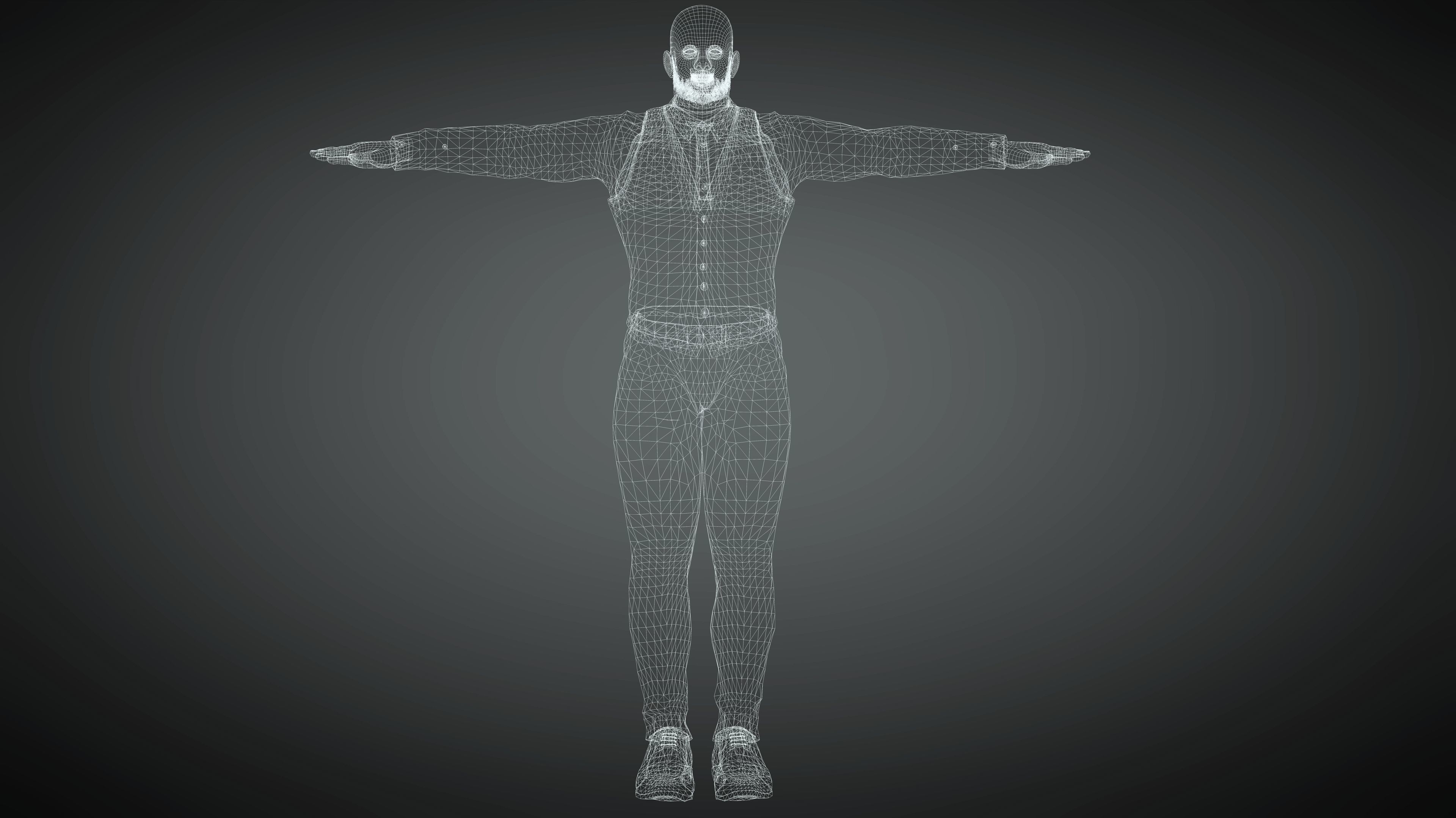 Realistic Business Man Low-poly 3D model_15