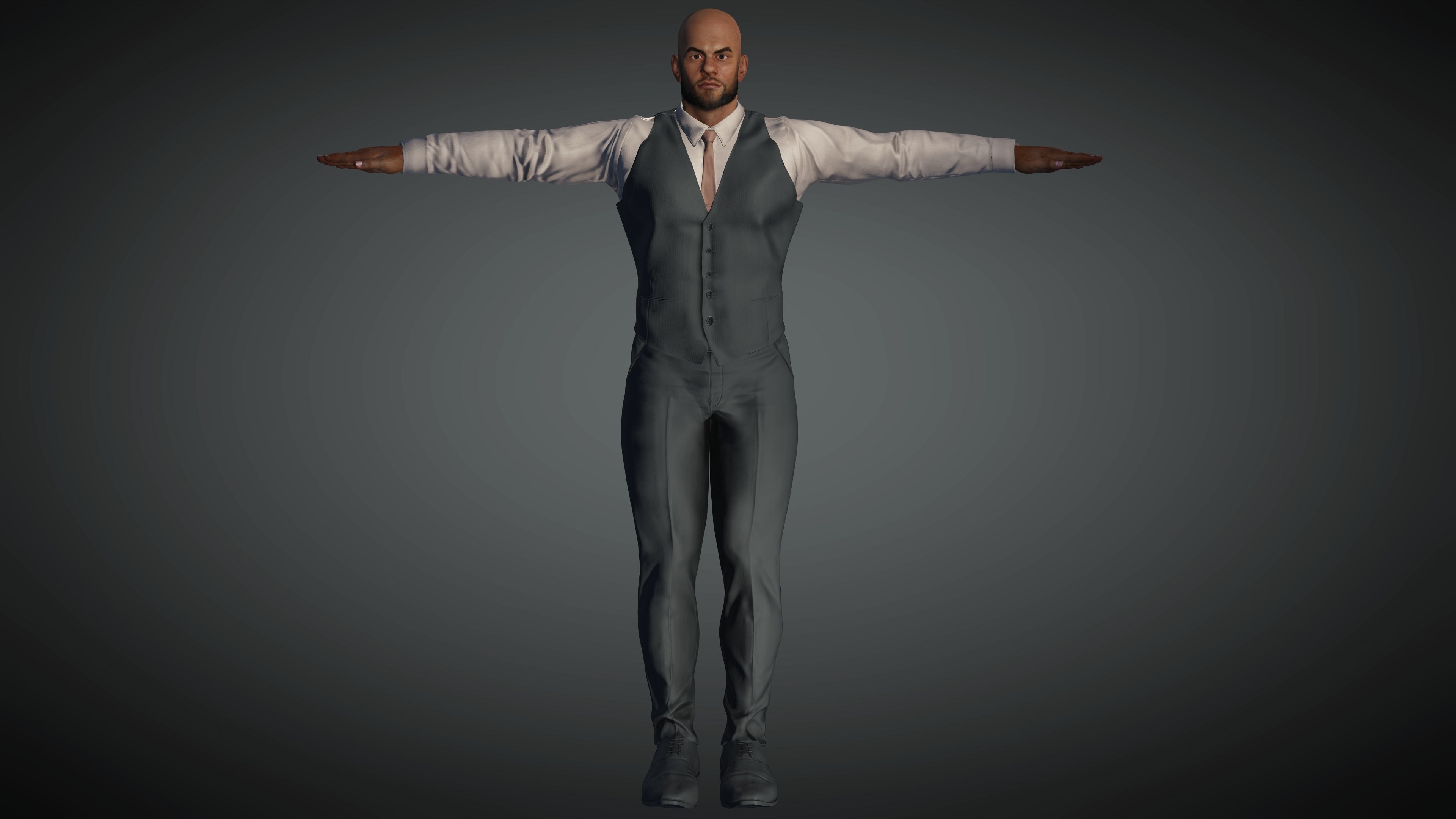 Realistic Business Man Low-poly 3D model_3