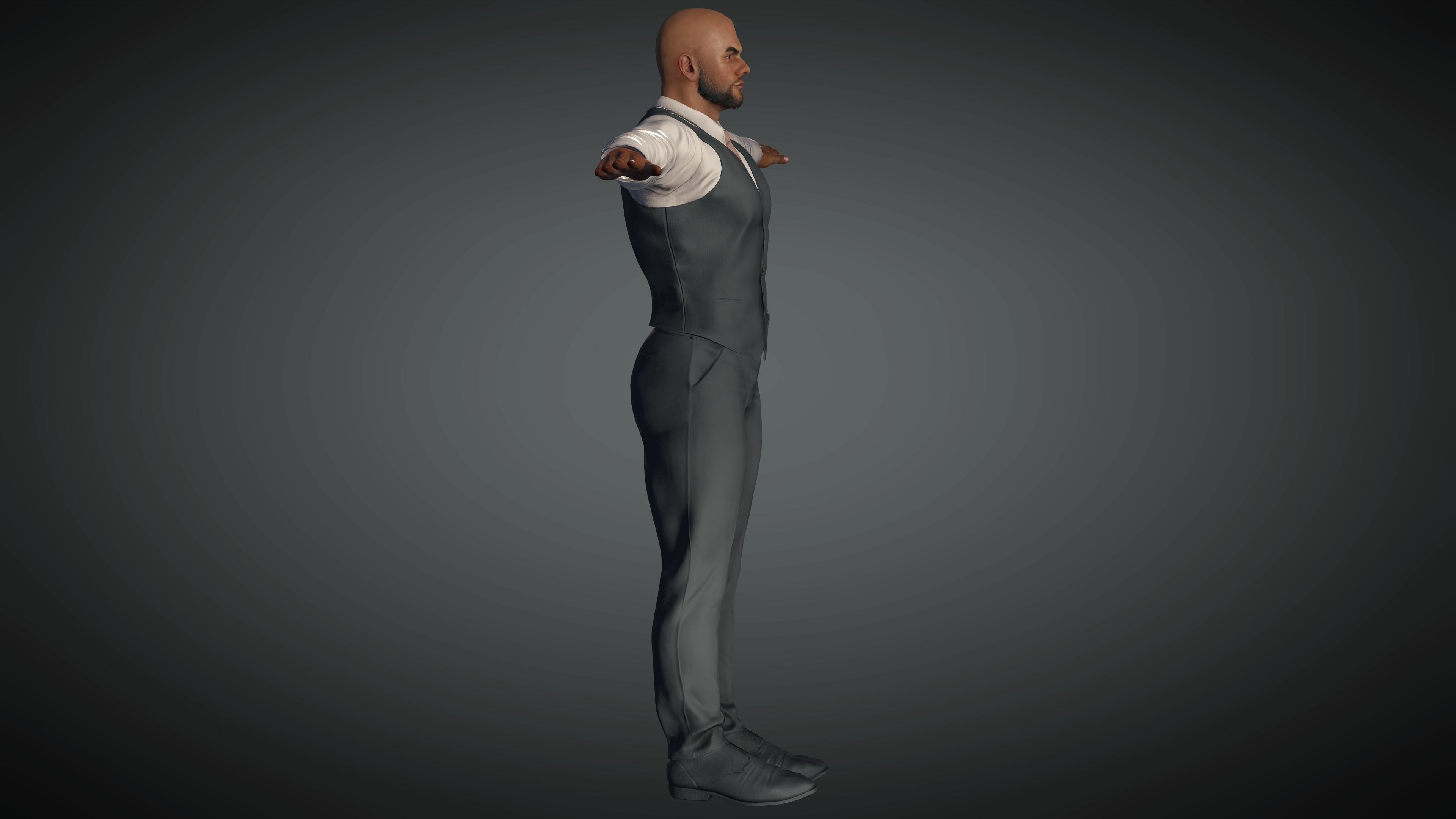 Realistic Business Man Low-poly 3D model_8