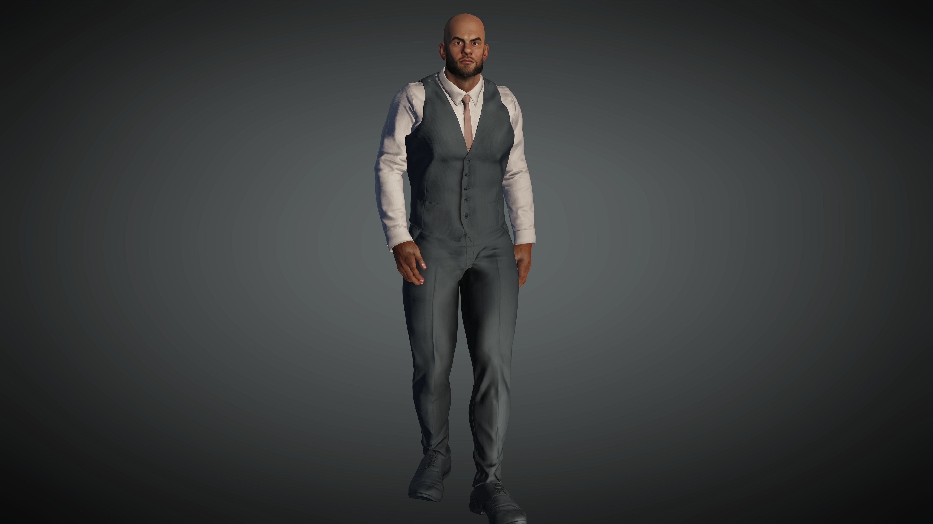 Realistic Business Man Low-poly 3D model_1