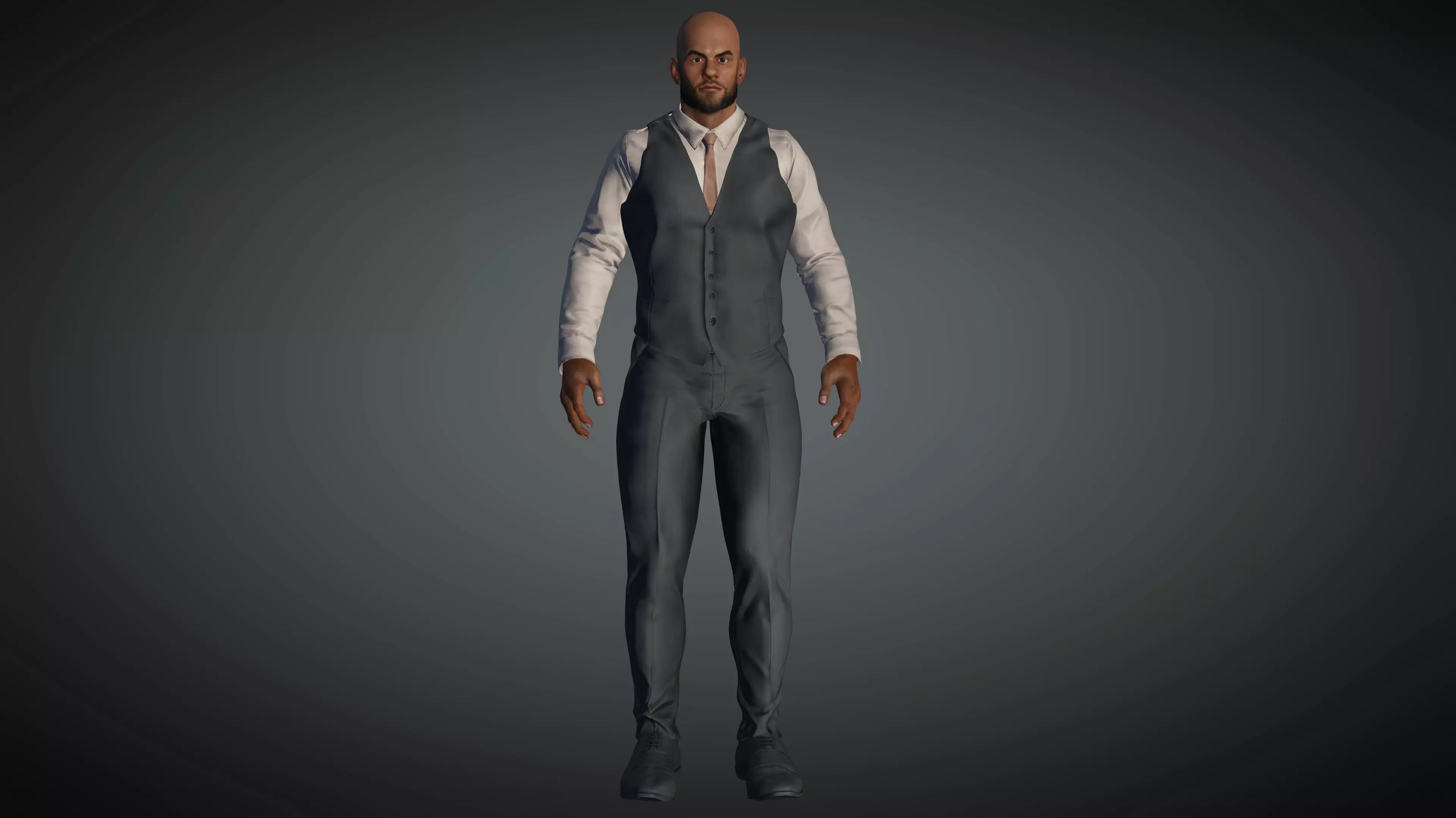 Realistic Business Man Low-poly 3D model_0