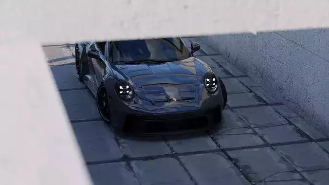 Automotive Render Scene 3D Blender File Textured  3D model 6