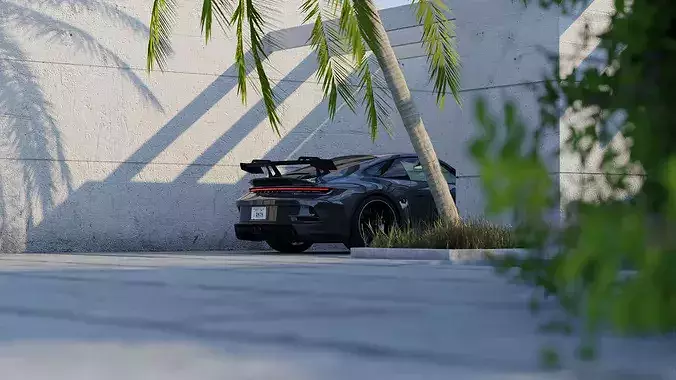 Automotive Render Scene 3D Blender File Textured  3D model 7