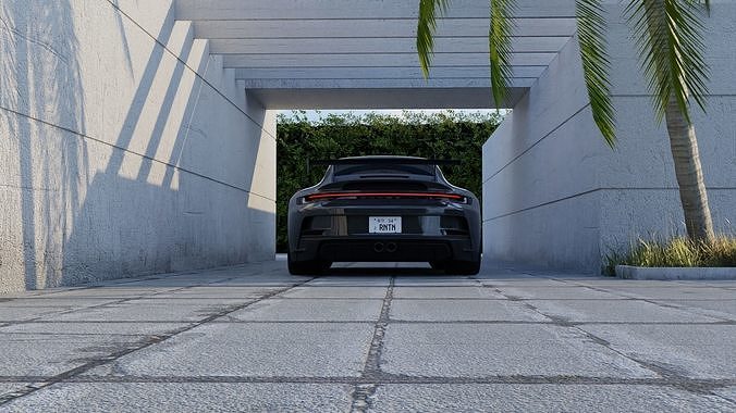 Automotive Render Scene 3D Blender File Textured  3D model 3